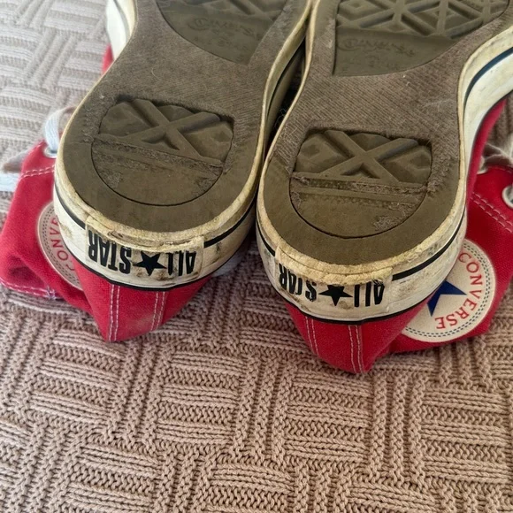 Converse Red High-Top Canvas Sneakers with White Accents - Picture 11 of 13